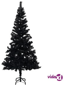 vidaXL Albero di Natale Artificiale con Supporto Nero 210 cm PVC
