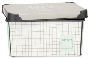 Scatola portaoggetti con coperchio Home Con griglia Plastica 5 L 19 x 13,5 x 29 cm (12 Unità)