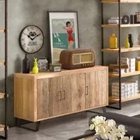 Madia credenza 3 ante industrial in legno massello 152x50x81