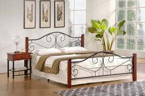 Letto Violetta in ciliegio antico/nero - 140x200 cm