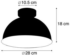 Lampada da soffitto intelligente nera con oro 28 cm con WiFi A60 - Magnax