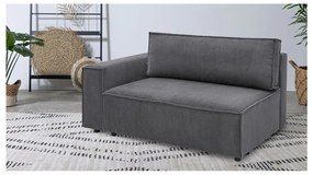 Modulo divano in velluto a coste grigio scuro, angolo sinistro Nihad modular - Bobochic Paris