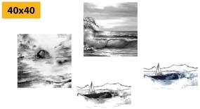 Set di quadri – Mare in imitazione di pittura a olio