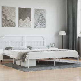 Giroletto Con Testiera Metallo Bianco 200x200 Cm /