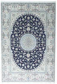 Nain Tappeto 210x310 Blu (Iran) Annodato A Mano