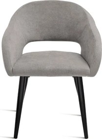 Sedia imbottita in tessuto Grigio Chiaro con struttura in metallo WEST 2 sedie