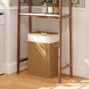 Cesto Portabiancheria 72L con Sacco Rimovibile 40x30x60 cm in Vimini e Bambù Marrone...