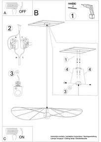 Apparecchio a sospensione nero ø 110 cm Elliot - Sollux