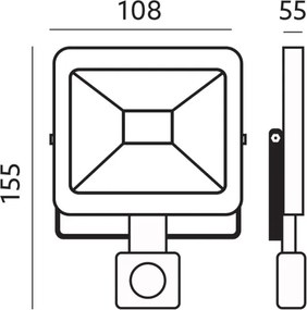 Proiettore da esterno a LED con sensore LED/10W/230V 6500K IP44