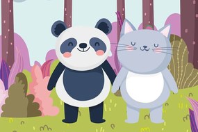Stampa su tela – Animali nel bosco