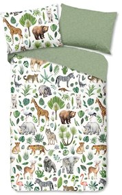 Set copripiumino e federa da bambini verde in cotone per culla 100x135 cm Samba – Good Morning