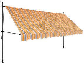 Tenda da Sole Retrattile Manuale con LED 400 cm Gialla e Blu