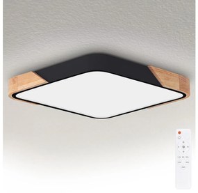 Brilagi - Plafoniera LED dimmerabile PILANA LED/48W/230V rovere/nero 56x56 cm + telecomando