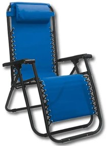 Sdraio reclinabile Zero Gravity con cuscino - struttura in acciaio, Blu