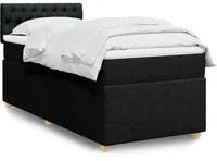 Letto a Molle con Materasso Nero Singolo in Tessuto 3286861