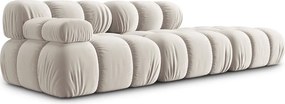 Divano componibile beige con rivestimento in velluto 282 cm Bellis – Micadoni