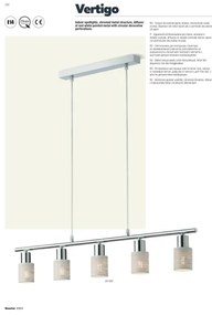 Redo 04-509 - Lampadario sospeso a cavo VERTIGO 5xE14/28W/230V cromo lucido/bianco