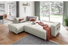 Divano angolare beige allungabile e con contenitore (penisola a sinistra/a L) Classy Sophie – Miuform