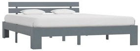 Giroletto Senza Materasso Grigio 160x200 Cm Legno Massello Pino /