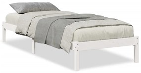Letto extra lungo senza materasso bianco 80x220 cm in pino