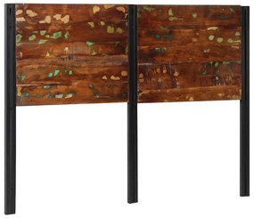 Testiera 140 Cm İn Legno Massello Di Recupero E Ferro /