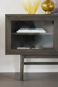 Vetrina marrone in rovere con ante scorrevoli 170x75 cm Hazelton - Rowico