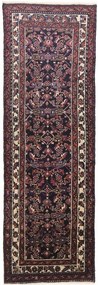 Hamedan Tappeto 100x300 Nero (Iran) Annodato A Mano
