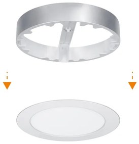 Solight WD240-S - Pannello LED 2 in 1 LED/12W/230V 3000/4000/6000K Ø17 cm IP54 argento
