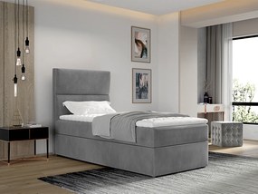 Letto singolo boxspring Atlanta - Tessuto grigio chiaro