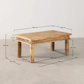 Tavolino Taraz in legno di mango 100 x 60 cm - Sklum