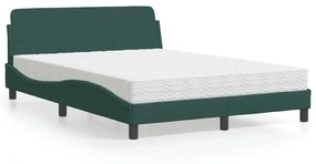 Letto Con Materasso Verde Scuro 120x200 Cm İn Velluto /