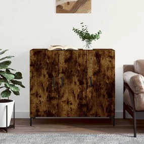 Credenza rovere fumo 90x34x80 cm in legno multistrato