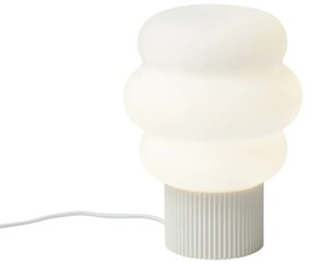 Lampada da tavolo Japandi beige con vetro opale 18 cm - Kumo