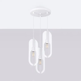 Sollux SL.1361 - Lampadario a sospensione con filo NICUS 3xE27/15W/230V bianco