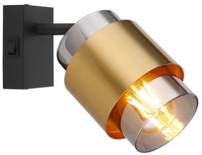 Globo 15560-1 - Faretto da parete MILLEY 1xE27/40W/230V nero/ottone