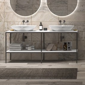 Mobile bagno metallico 175 cm con due piani NET-175 - KAMALU