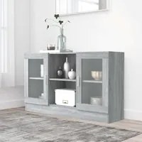 Mobile Vetrina Grigio Sonoma 120x30,5x70 cm Legno Multistrato 815628