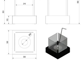BIO camino TANGO3 30,3x30 cm 1kW bianco TANGO3/BIANCO/TUV