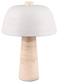 Lampada da tavolo bianca e beige con paralume in metallo (altezza totale 41 cm) Timba – Trio Select