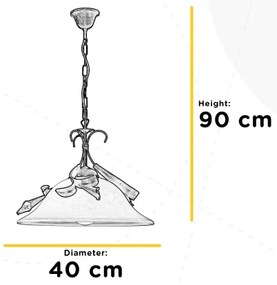 ONLI - Lampadario a sospensione con catena LUCREZIA 1xE27/22W/230V bronzo