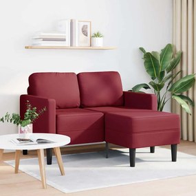 Divano 2 Posti Con Chaise A L Rosso Vino 125 Cm İn Similpelle /