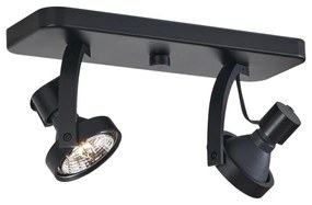 Faretto da soffitto di design nero GU10 70mm 2 luci regolabile - Vo