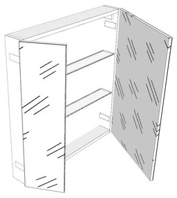 Pensile bagno Easy, 3 ante apertura da destra e sinistra P 20 x L 70 x H 75 cm