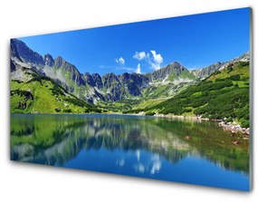 Quadro acrilico Paesaggio del lago di montagna 100x50 cm