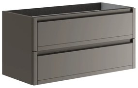 Mobile da bagno sotto lavabo TRATTO grigio opaco L 99.5 x H 50 x P 45.5 cm 2 cassetti, lavabo non incluso