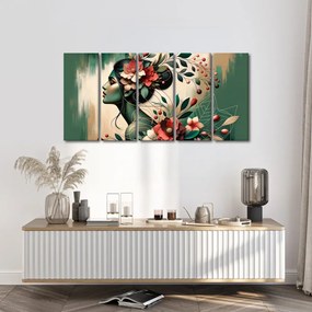 Quadri 5 pezzi – Ragazza con la natura