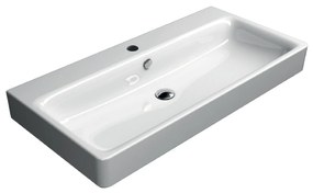 Lavabo Da Incasso/Sospeso Con Foro 120x50 Cm Bianco Lucido