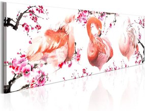 Quadro  Beauty of Birds  Colore Arancione, Dimensioni e Misure 150x50