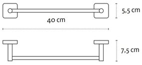 Kamalu - portasalviette bagno 40cm in acciaio modello kaman clode-440