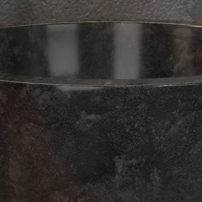 Lavabo bagno design a ciotola in marmo nero 40cm | Litos-LN40 - KAMALU